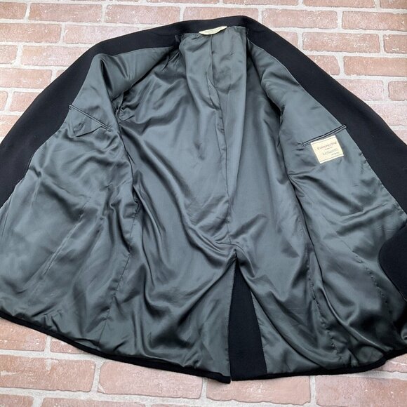 Evan Picone Blazer Men 44R Black Camel Hair 2 Button Classic Career Jacket - Picture 10 of 14